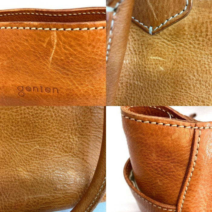 genten ゲンテン トスカ レザーハンドバッグ キャメル 瑞穂店