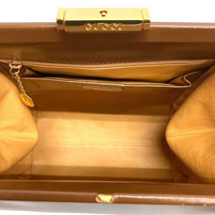 OLD GUCCI オールドグッチ 00320460048 レザー がま口 リュック ブラウン 瑞穂店