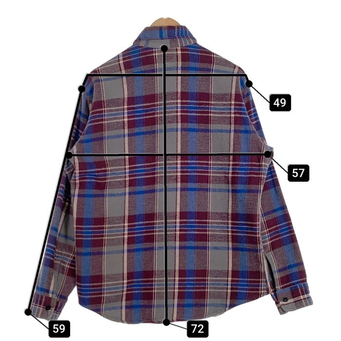80‘s Prentiss Outdoors プレンティスアウトドアーズ Flannel L/S Shirts フランネルシャツ 長袖 ブルー グレー USA製 Size M 福生店