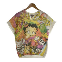 80's 90's BETTY BOOP ベティープープ 半袖 クルーネックスウェット ホワイト マルチカラー USA製 Size M 福生店