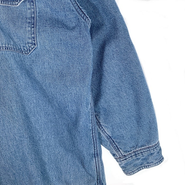 WORLD ISLAND ワールドアイランド 裏地ブランケット 裏地キルティング 長袖 デニム シャツ ライトブルー Size XL 福生店
