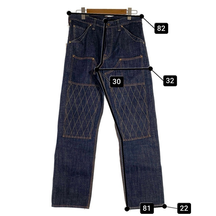 TROPHY CLOTHING トロフィークロージング W Knee Standard Dirt Denim ダブルニー スタンダードダートデニムパンツ インディゴ Lot 1606 Size 34 福生店