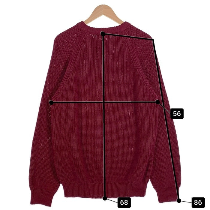 80's 90's L.L.Bean エルエルビーン ローゲージ コットン ニット セーター バーガンディー USA製 Size L 福生店
