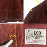 Lee リー WESTERNER ウエスターナー コーデュロイジャケット ボルドー Size M-L 相当 福生店