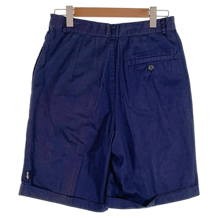 80-90's STUSSY ステューシー 2タック チノ ショーツ ショートパンツ ネイビー 黒タグ Size 32 福生店
