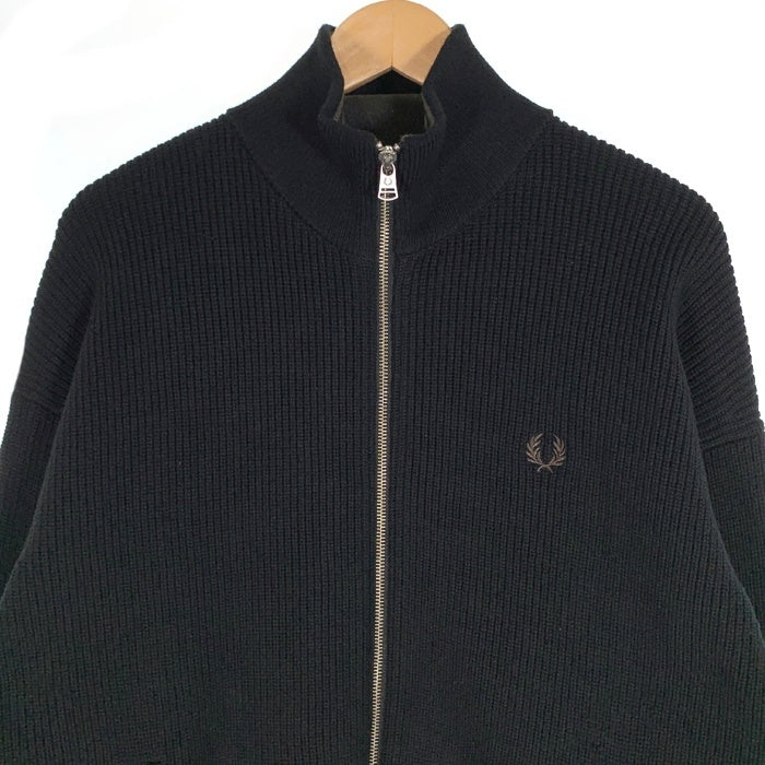 FRED PERRY フレッドペリー ジップアップニットセーター ブラック FZ3255 Size M 福生店