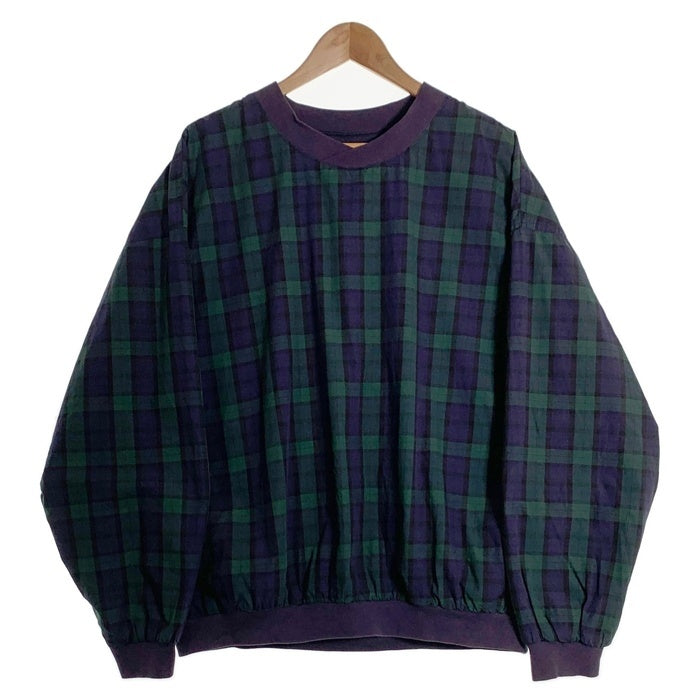 90's FIELD GEAR フィールドギア チェックプルオーバージャケット コットン ブラックウォッチ グリーン ネイビー Size L 福生店
