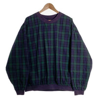 90's FIELD GEAR フィールドギア チェックプルオーバージャケット コットン ブラックウォッチ グリーン ネイビー Size L 福生店