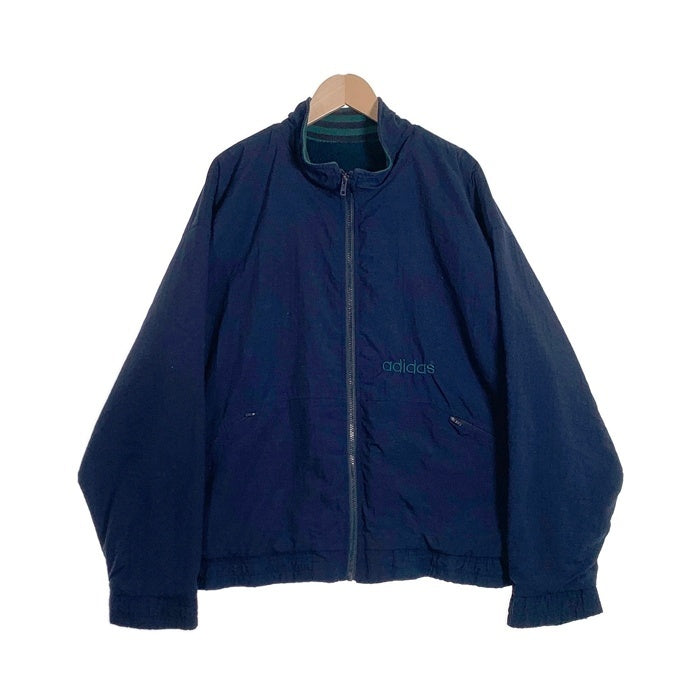 90`s Adidas アディダス ジップアップ ナイロン ジャケット ネイビー Size nL 福生店