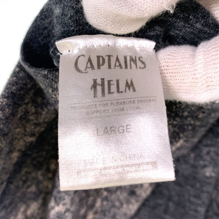 CAPTAINS HELM キャプテンズヘルム ロゴプリント 半袖 Tシャツ ブリーチ加工 ブラック Size L 福生店