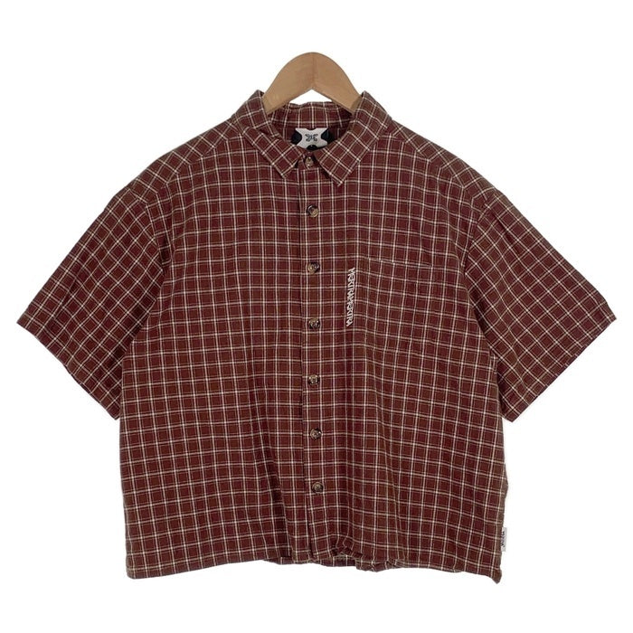 MERTRA MERTRA メルトラ Checkered Shirt 半袖 チェックシャツ ブラウン Size S 福生店