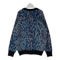 Schott ショット 782-4241001 SHAGGY KNIT LEOPARD シャギーニット レオパード カーディガン ネイビー×グレー sizeM 瑞穂店