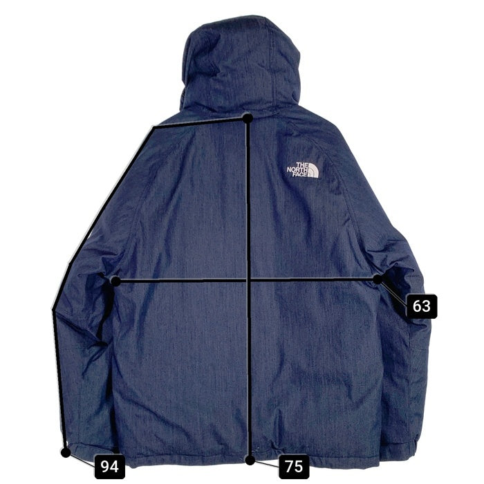 THE NORTH FACE ノースフェイス ナイロンデニム エレバスジャケット ダウン インディゴ ND92341R Size L 福生店