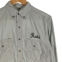 RATS ラッツ チェーン刺繡 ボタンダウンワークシャツ コットン テンセル BDS-0301 マチ付き Size M 福生店