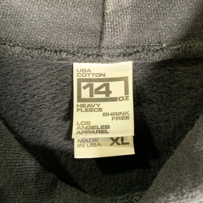 LOS ANGELES APPAREL ロサンゼルスアパレル ロスアパ プルオーバー フーディー パーカー ブラック USA製 Size XL 福生店