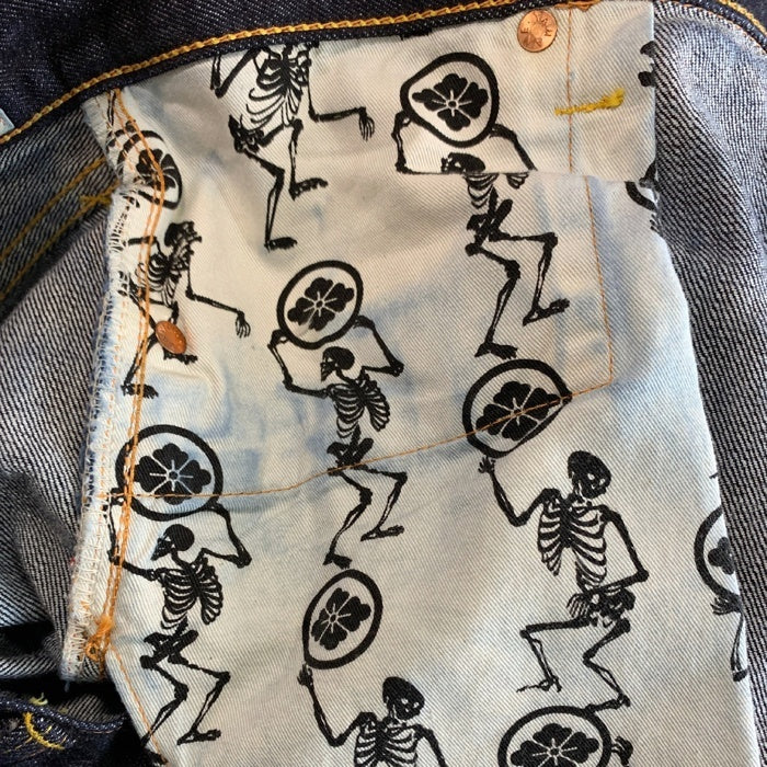 EVISU エヴィス No.2 Lot 2000 テーパードデニムパンツ インディゴ ピンクカモメ Size 38×32 福生店