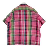 Polo Ralph Lauren ポロラルフローレン ANDY CAMP リネンコットン チェック 半袖 オープンカラーシャツ ピンク sizeXL 瑞穂店
