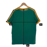 80's~ adidas アディダス ラグランスリーブ プリントTシャツ グリーン イエロー AA-4630 Size M-L 福生店