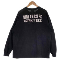 Hide and Seek ハイドアンドシーク 23AW Born Free L/S Tee ヘビーオンス ロゴプリント ロングスリーブTシャツ 長袖 ブラック HT-091023 Size XL 相当 福生店