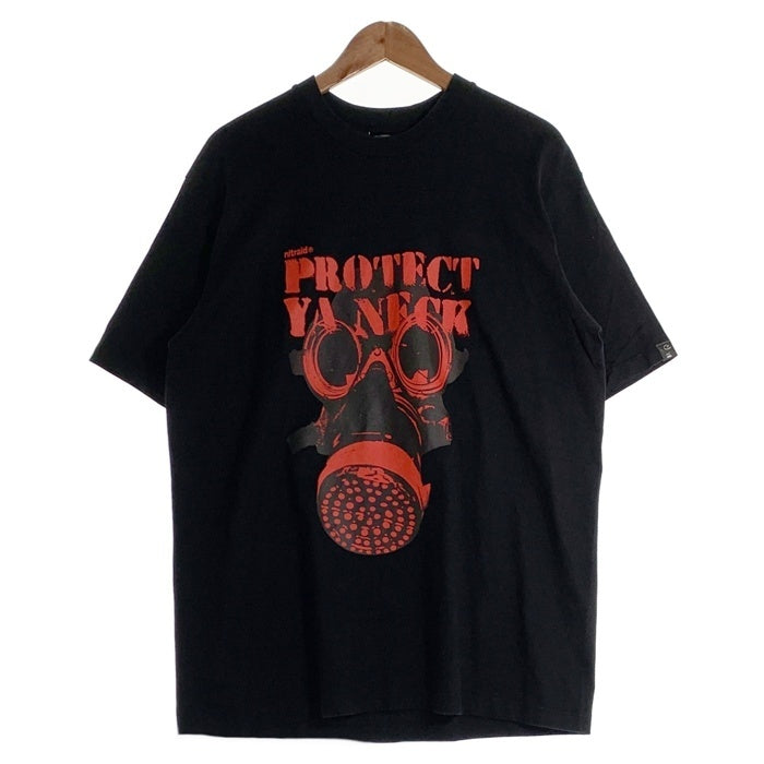 NITRAID ナイトレイド PROTECT YA NECK プリント Tシャツ ブラック ガスマスク Size XL 福生店