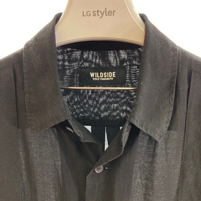 YOHJI YAMAMOTO ヨウジヤマモト wildside Cellulose Bandage Short Sleeve Shirt 半袖シャツ ブラック size3 瑞穂店