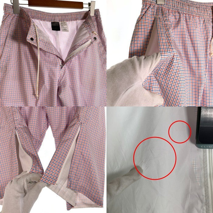 00's NIKE ナイキ ウィンドブレーカー ジップアップジャケット 5分丈ショートパンツ セットアップ ホワイト チェック Size XXL/L 福生店