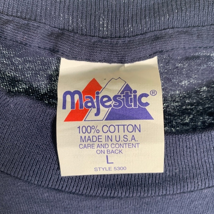 90's majestic マジェスティック Seattle Mariners シアトルマリナーズ 半袖 Tシャツ ネイビー USA製 Size L 福生店