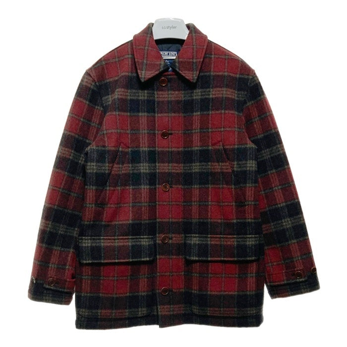 LAND'S END ランズエンド 90S キルティング チェック柄 ウールコート レッド sizeS 瑞穂店