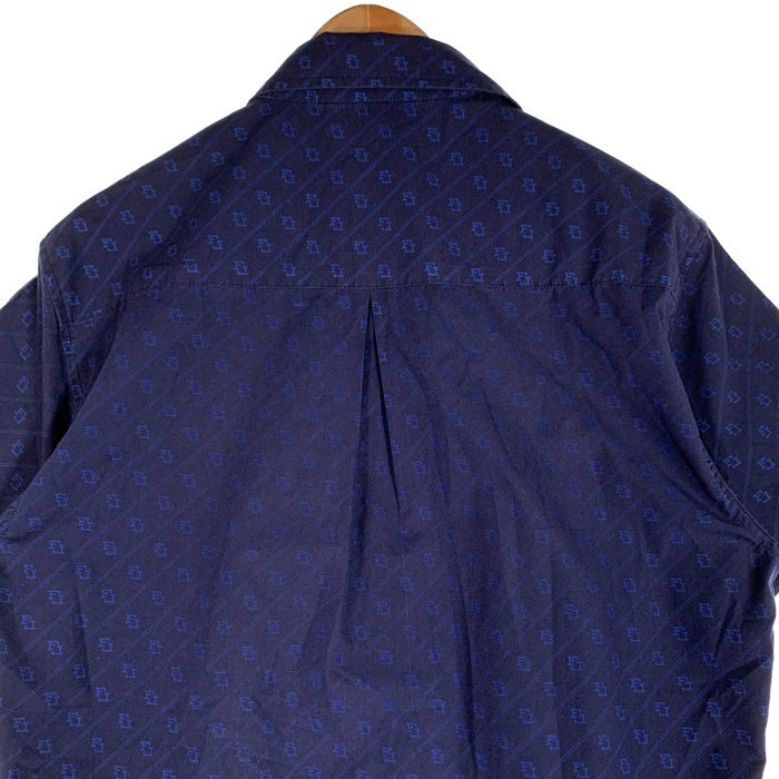 90's freshjive フレッシュジャイブ モノグラム ショートスリーブシャツ ポリコットン 半袖 ネイビー USA製 Size M 福生店