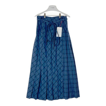 MAISON SPECIAL メゾンスペシャル 21242515301 Low Waist Maxi Pleated Skirt マキシ プリーツスカート ブルーチェック Size36 瑞穂店