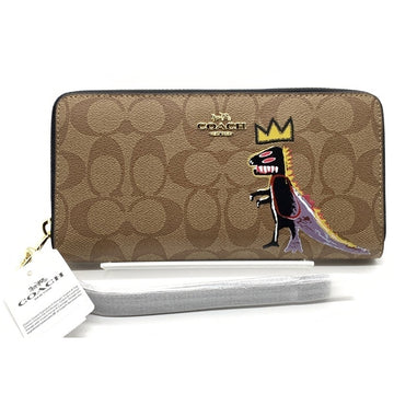 COACH コーチ C5615 シグネチャー PVCレザー ラウンドファスナーウォレット 長財布 バスキア カーキ 福生店