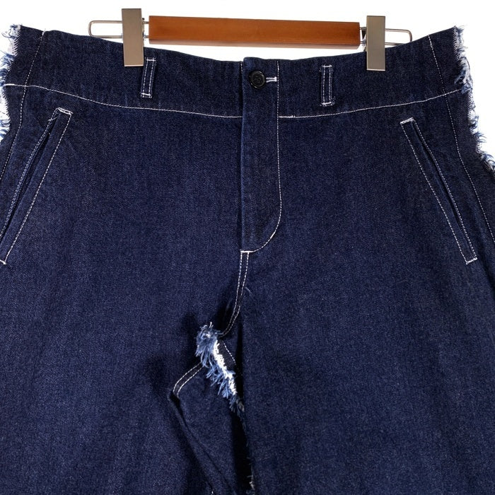 COMME des GARCONS SHIRT コムデギャルソンシャツ 17SS デニムショートパンツ サイドシームカットオフ ワイド インディゴ S26145 Size S 福生店