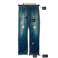 NUMBER(N)INE ナンバーナイン ダメージ加工 デニムパンツ 裏地ロゴ総柄 インディゴ size4 瑞穂店