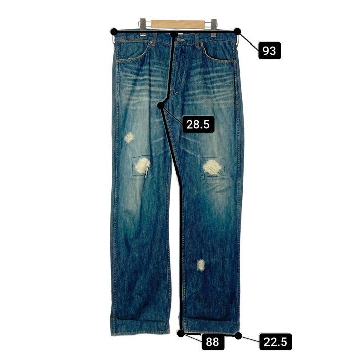 NUMBER(N)INE ナンバーナイン ダメージ加工 デニムパンツ 裏地ロゴ総柄 インディゴ size4 瑞穂店