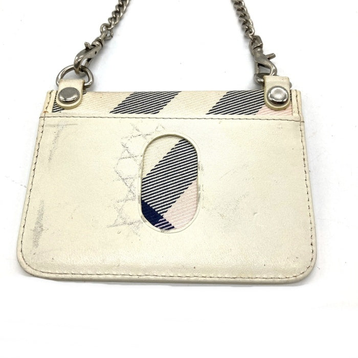 BURBERRY BLUE LABEL バーバリーブルーレーベル コイン パスケース チャーム ホワイト マルチ 瑞穂店