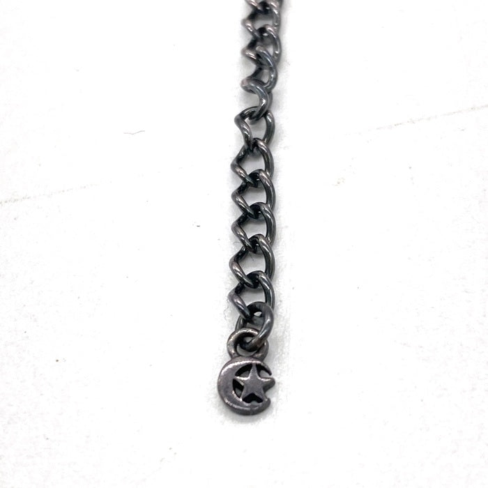 Crescent Luna クレセントルナ SV925 クロストップ カラーストーン ネックレス シルバー ブラウン Size 45cm 瑞穂店