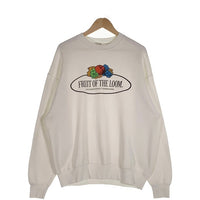 FRUIT OF THE LOOM フルーツオブザルーム プリント クルーネックスウェットトレーナー ホワイト 推定90-00's Size XL 相当 福生店