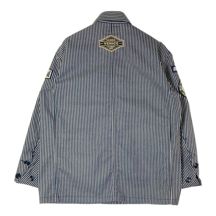 AVIREX アヴィレックス 783-3152010 ANTIFOULING COVERALL JACKET アンチフォーリングカバーオール ストライプ ネイビー sizeM 瑞穂店