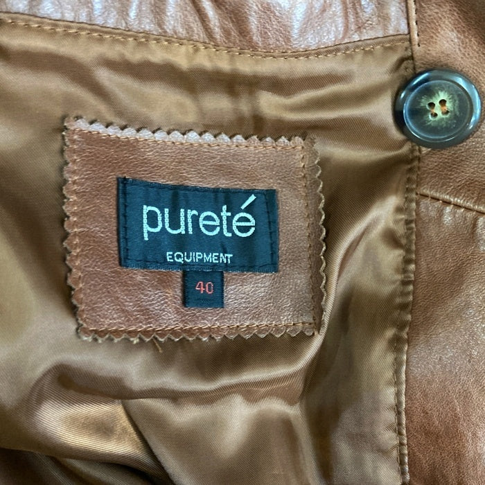 purete ピュルテ レザートレンチコート ブラウン size40 瑞穂店