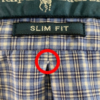 Ralph Lauren ラルフローレン SLIM FIT ボタンダウンチェックシャツ ブルー Size 16 1/2 福生店