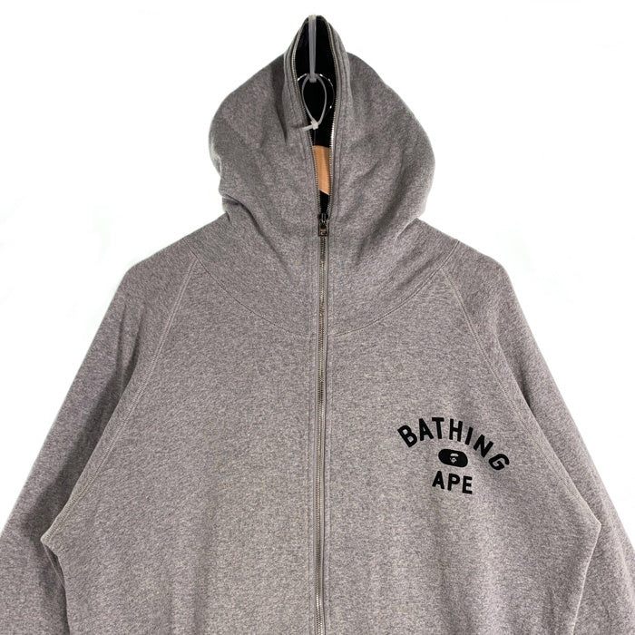 A BATHING APE アベイシングエイプ フルジップスウェットパーカー 裏サーマル グレー 日本製 Size L 福生店