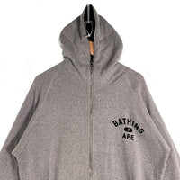A BATHING APE アベイシングエイプ フルジップスウェットパーカー 裏サーマル グレー 日本製 Size L 福生店