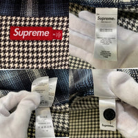 SUPREME シュプリーム Houndstooth Plaid Flannel Shirt 長袖 プレイド フランネル シャツ ブルー グレー Size M 福生店