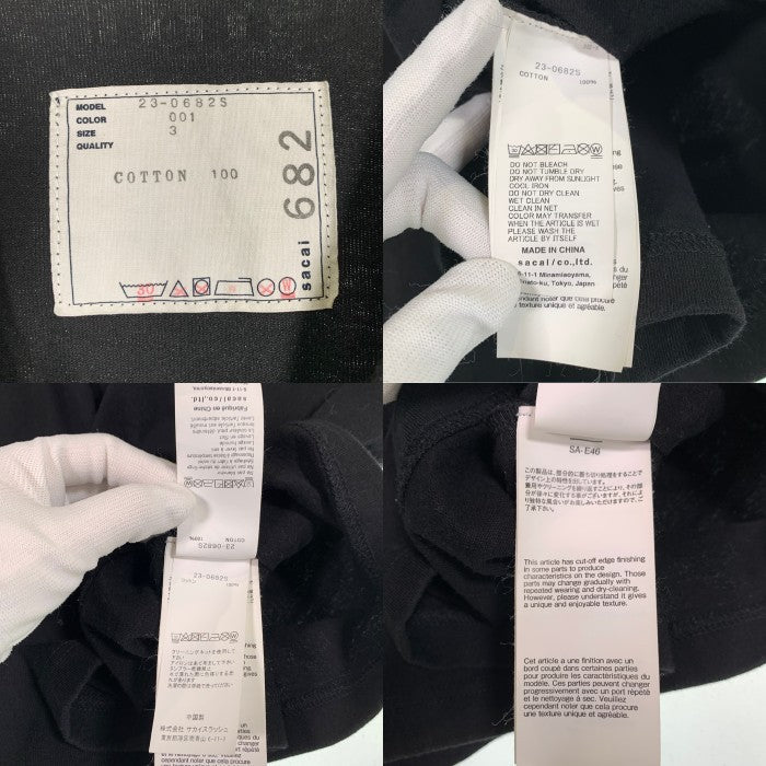 sacai サカイ A Magazine Curated By Sacai エーマガジン プリントTシャツ ブラック 23-0682S Size 3 福生店