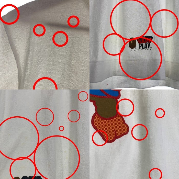BABY MILO ベビーマイロ アベイシングエイプ FOOT ROOPER プリントTシャツ ホワイト 日本製 デッドストック Size M 福生店