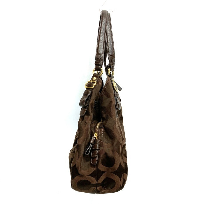 COACH コーチ 17689 マディソンオプアート サテンマギー トートバッグ ブラウン 瑞穂店