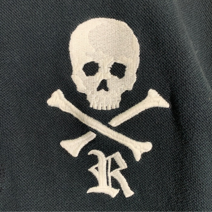 RALPH LAUREN RUGBY ラルフローレンラグビー スカルボーン刺繡 ポロシャツ 鹿の子 半袖 ブラック Size M 福生店