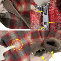 70`s PENDLETON ペンドルトン オンブレチェック  ウールジップアップジャケット レッド USA製 Size M 福生店