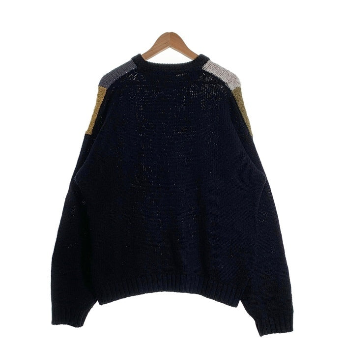 90's AGENDA アジェンダ アクリルニットセーター ブラック マルチ 台湾製 Size L 福生店