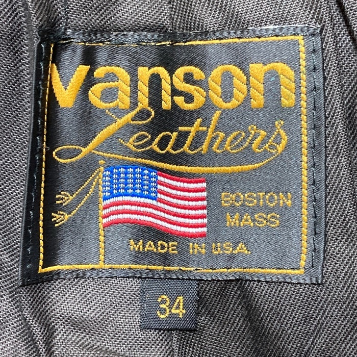 VANSON バンソン レザーパンツ テーパード ブラック 裾切りっぱなし Size 34 瑞穂店